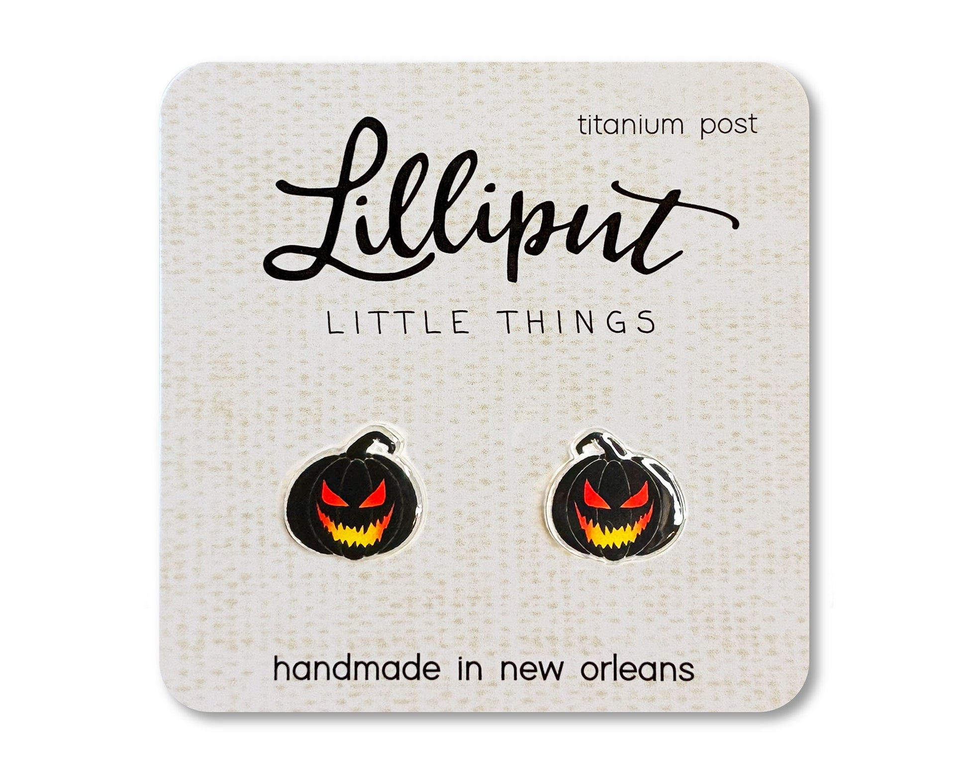 Spooky Jack O Lantern Earrings // Halloween Earrings // Jackolantern // Black Pumpkin // Spooky Halloween // Goth Earrings // Creepy Earring