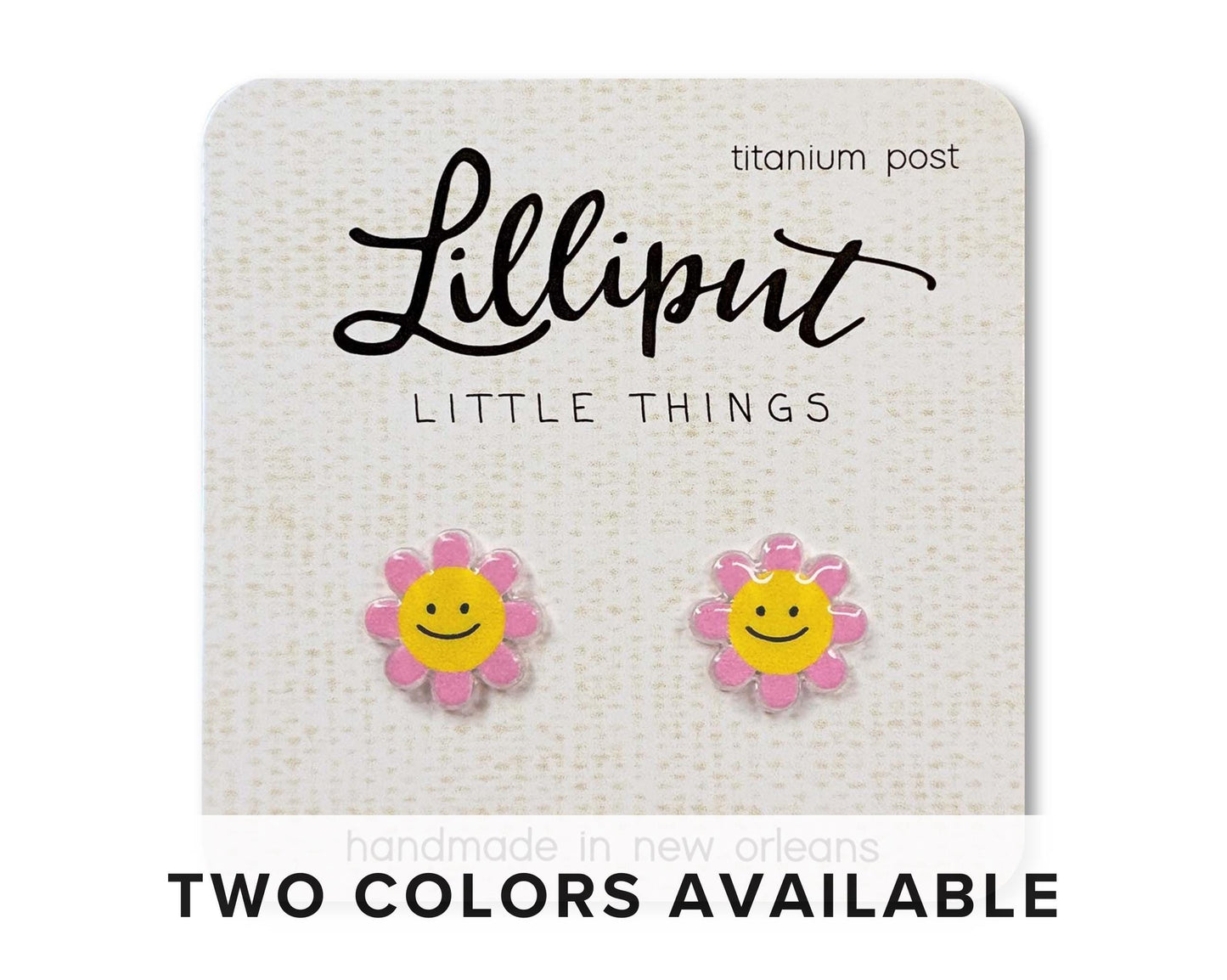 Easter Daisy Earrings // Easter Earrings // Smiling Daisy Earrings // Pink Daisy Earrings // Kawaii Earrings // Spring Earrings
