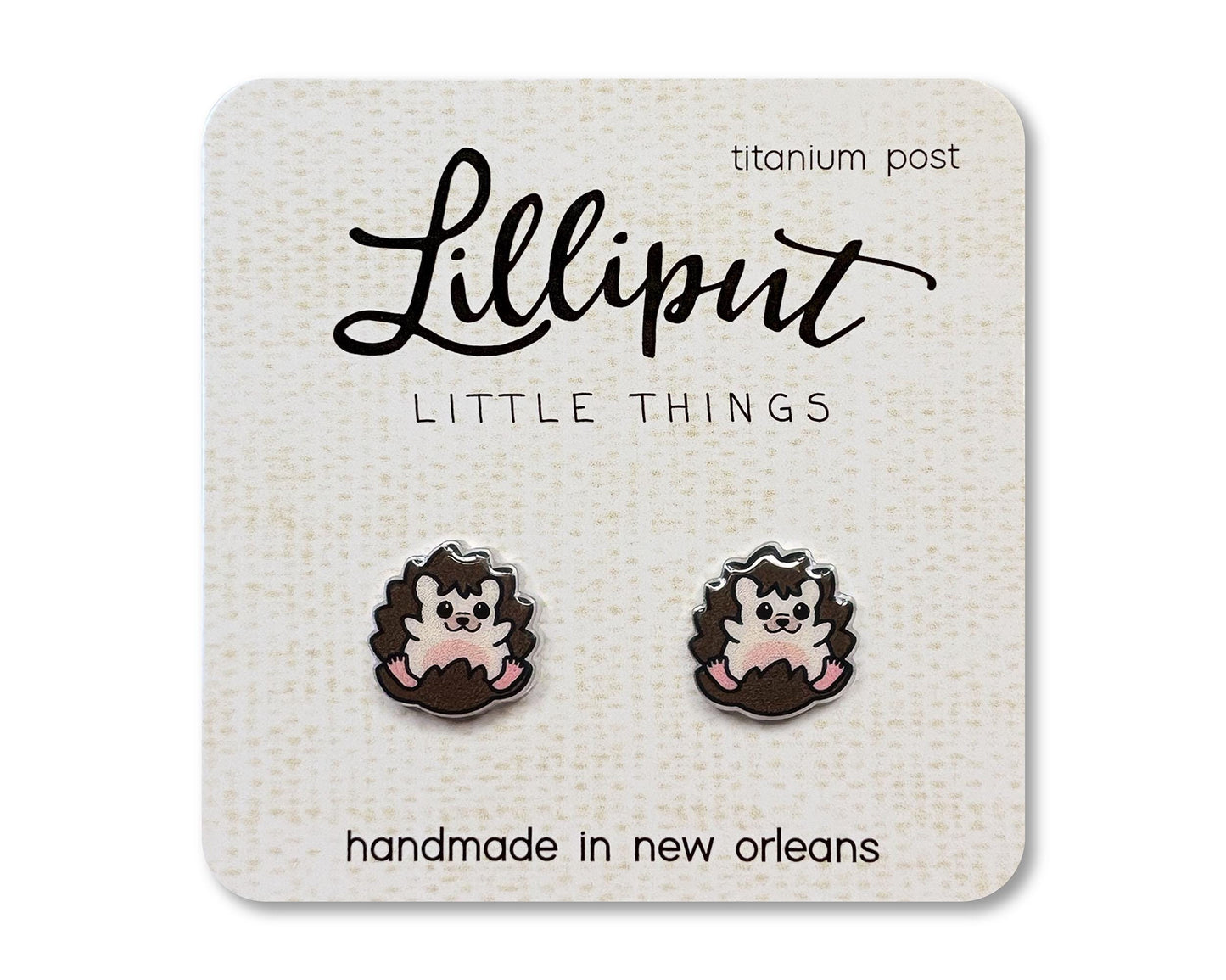 Hedgehog Earrings // Kawaii Hedgehog Studs // Quirky Animal Earrings // Animal Lover Gift // Childrens Earrings // Little Girl Gift
