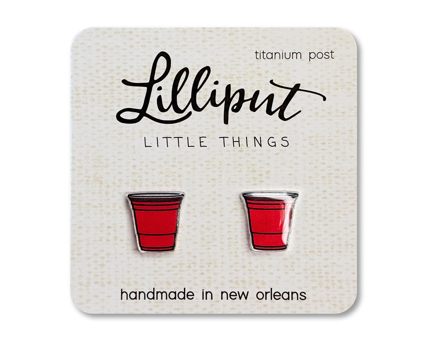 Red Party Cup Earrings // Summer Earrings // Fourth of July Earrings // Funny Earrings // Bachelorette Gift // Bridesmaid Gift // Party Gift