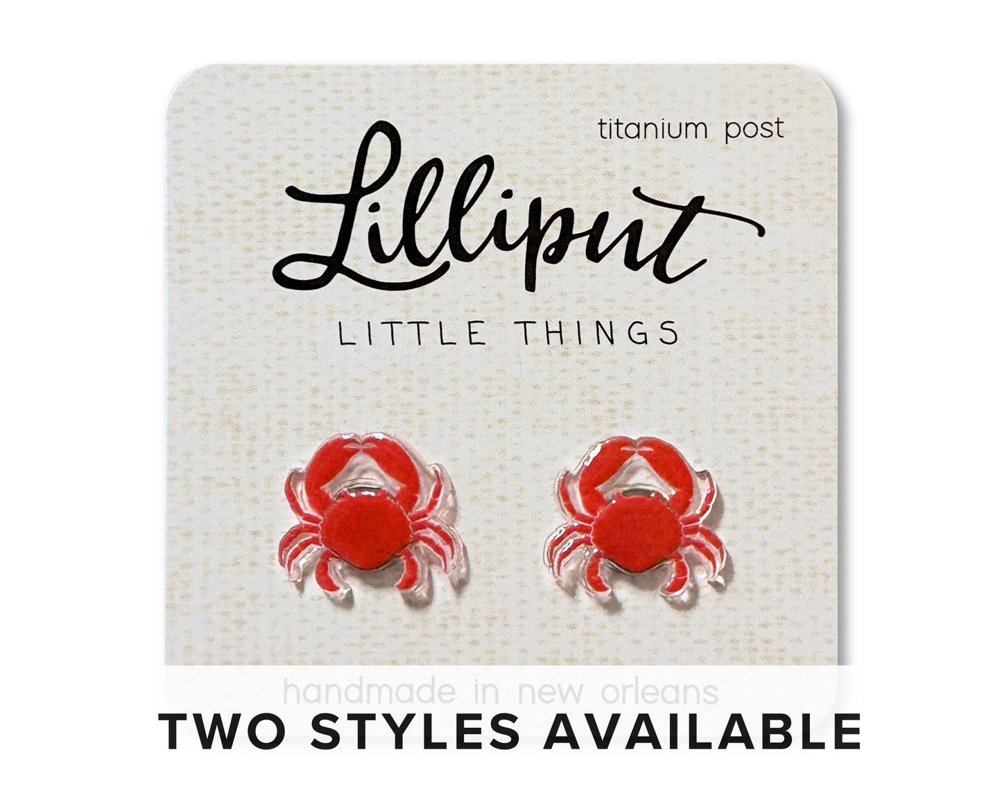 Crab Earrings // Blue Crab Earrings // Maryland Crab Earrings // Red Crab Earrings // Food Earrings // Miniature Food Jewelry / Crab Jewelry