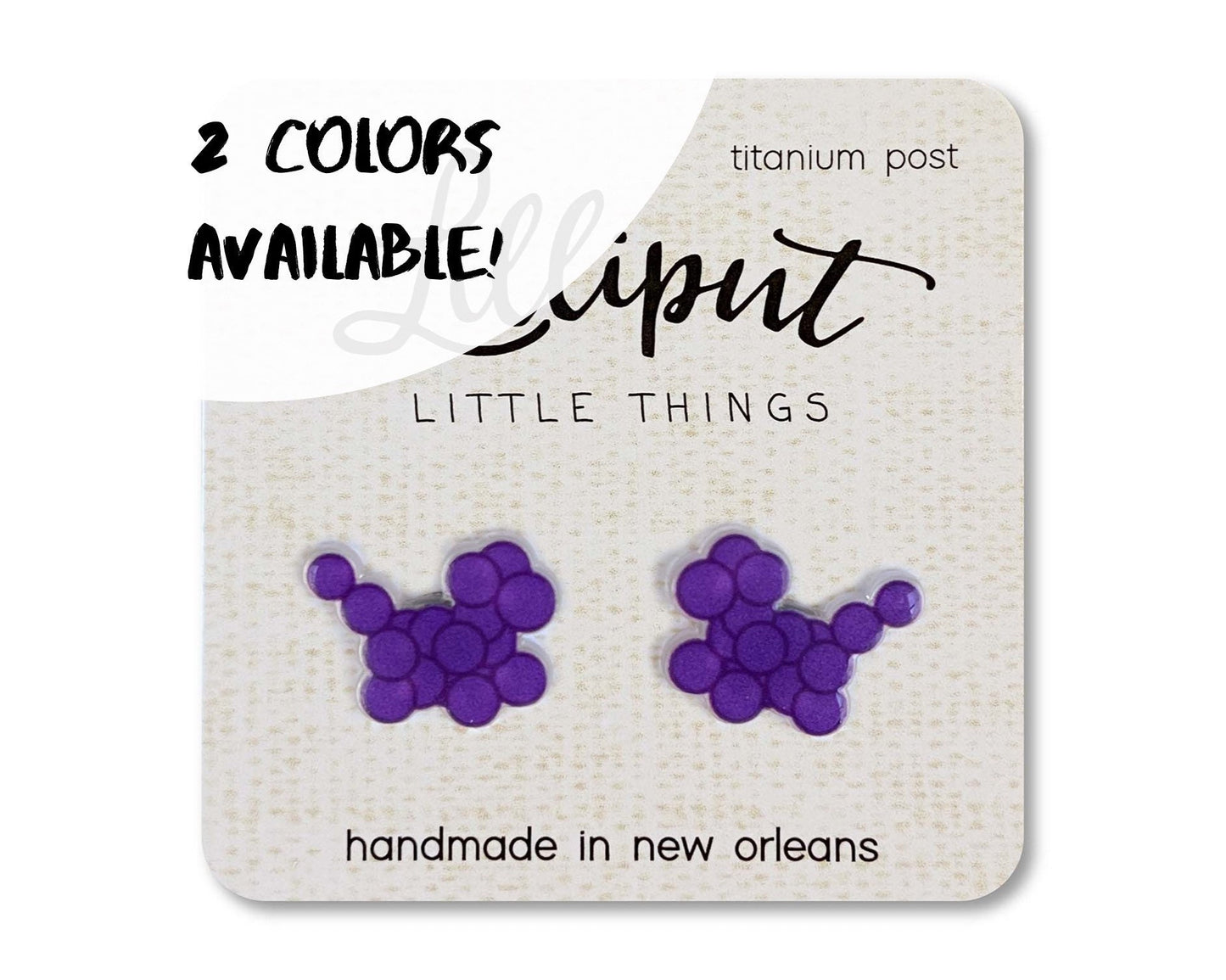 Mardi Gras Bead Dog Earrings