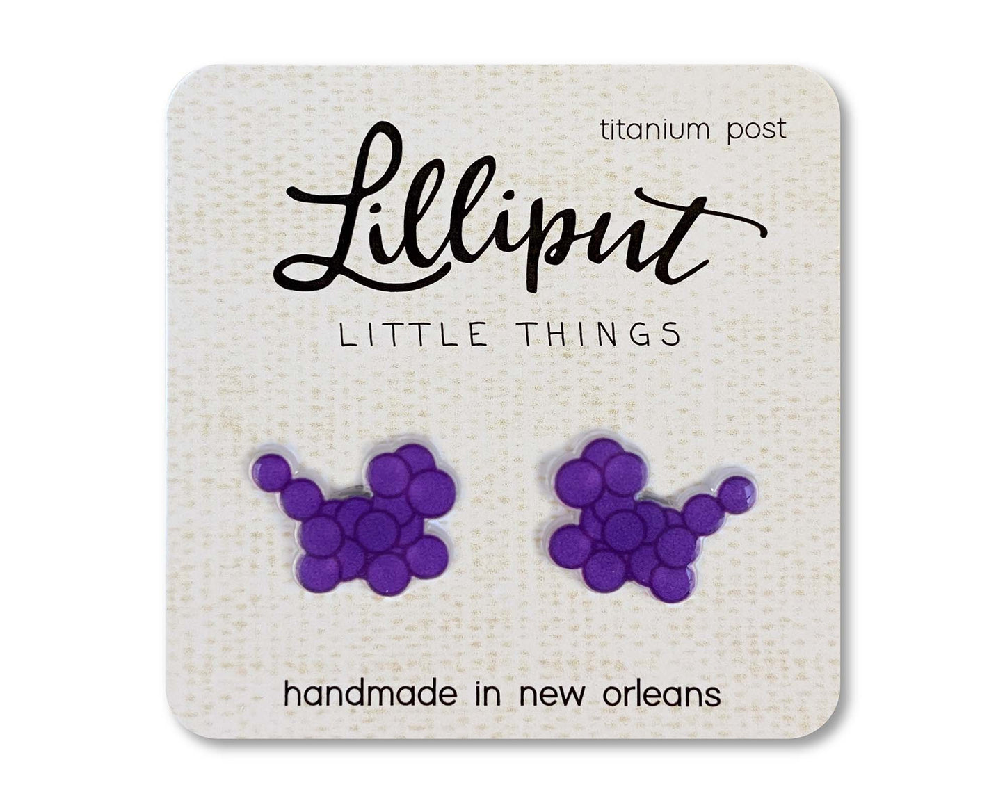Mardi Gras Bead Dog Earrings