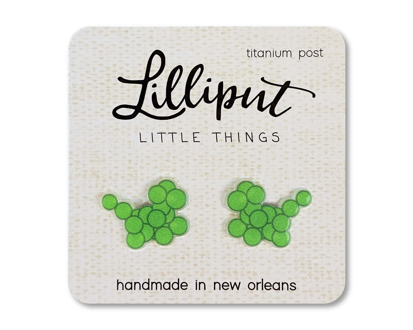 Mardi Gras Bead Dog Earrings