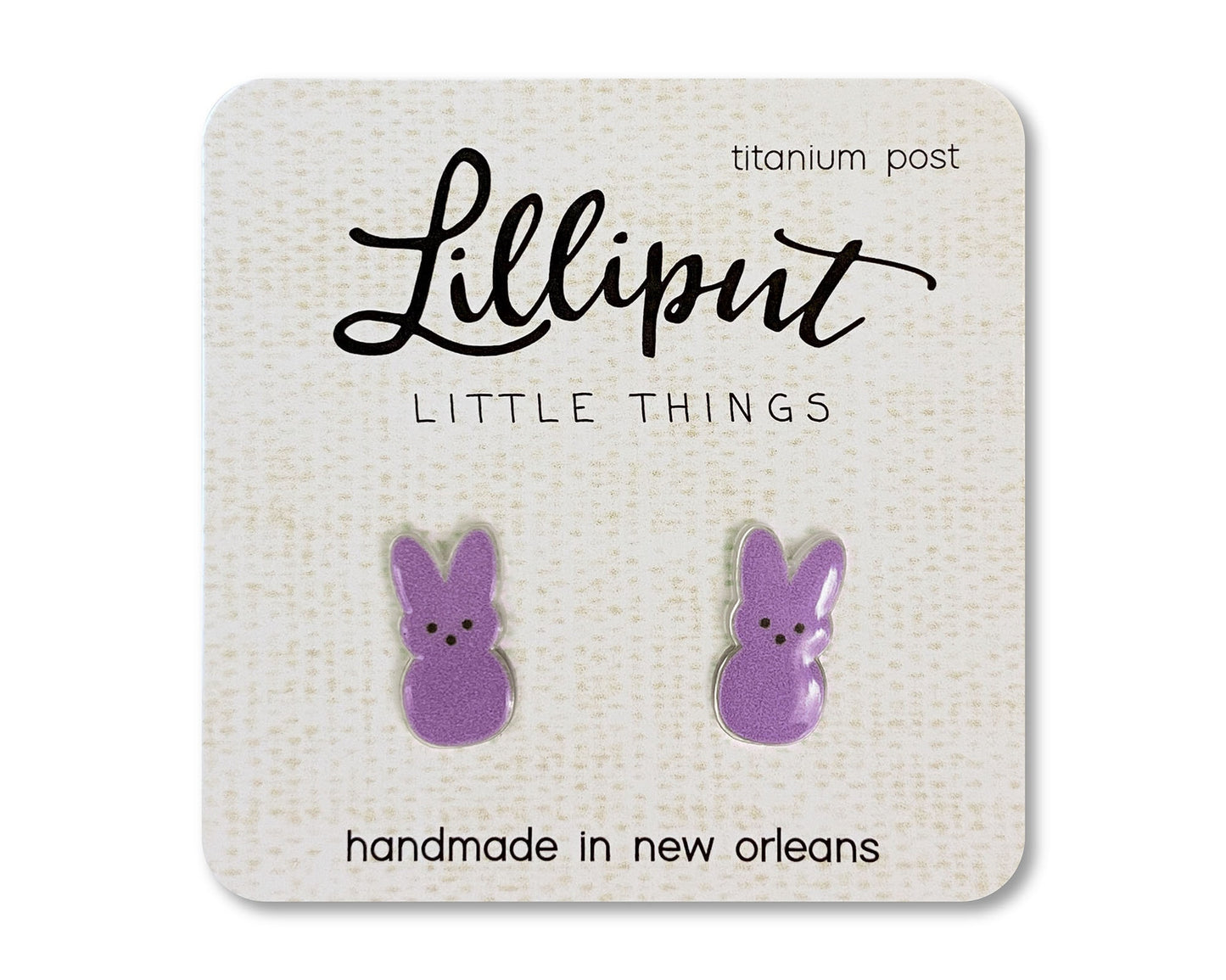 Marshmallow Bunny Earrings // Easter Earrings // Easter Bunny Studs // Kids Easter Earrings // Easter Gift