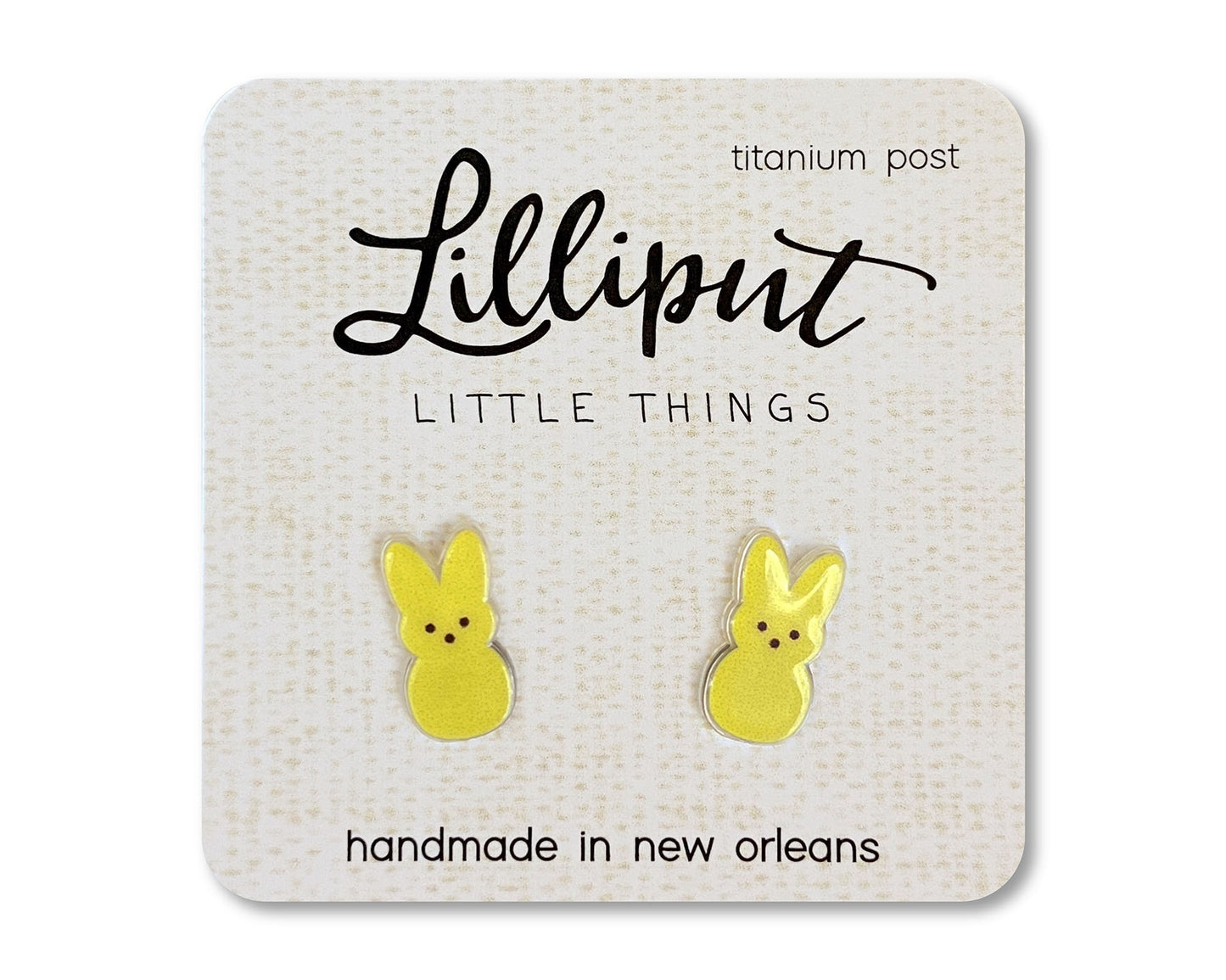 Marshmallow Bunny Earrings // Easter Earrings // Easter Bunny Studs // Kids Easter Earrings // Easter Gift