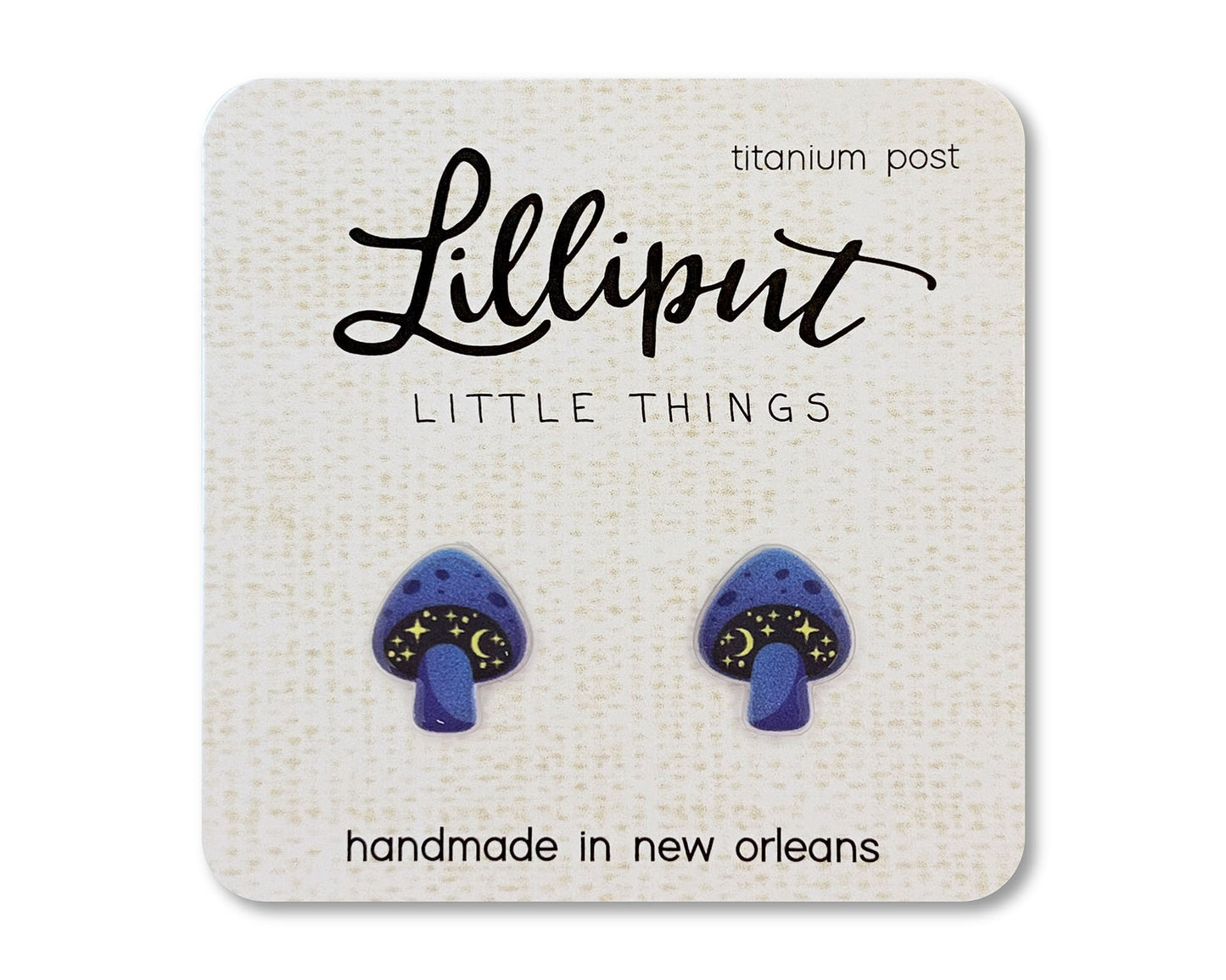 Cosmic Mushroom Earrings // Magic Mushroom Studs // Mushroom Jewelry // Funky Gift