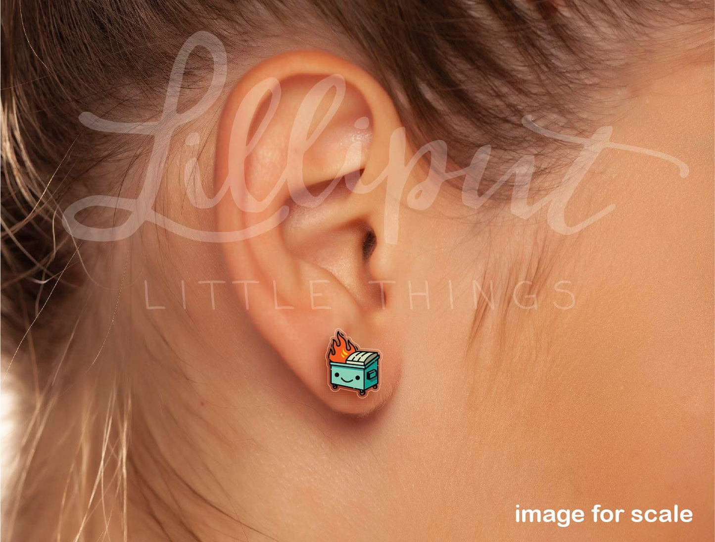 Kawaii Dumpster Fire Earrings