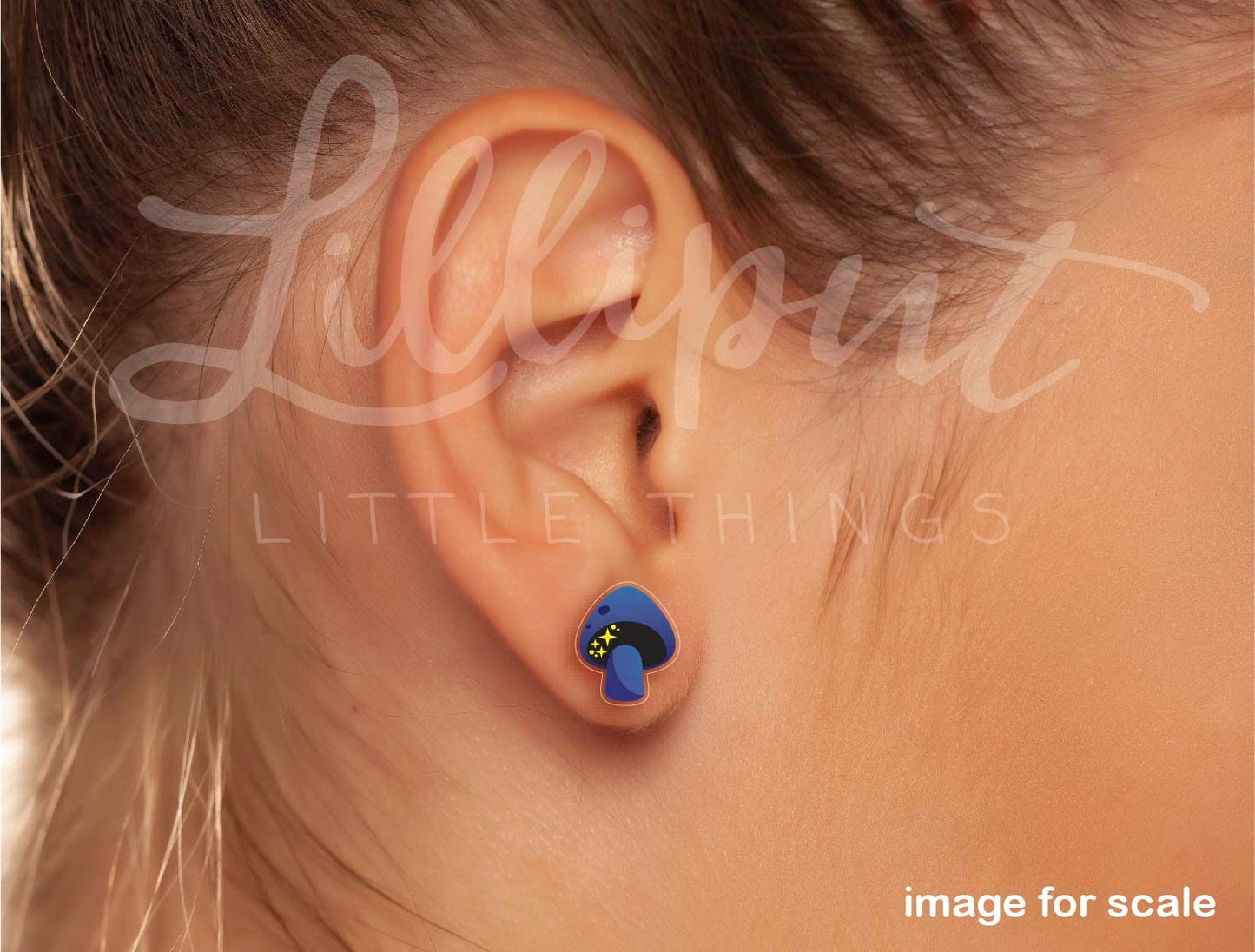 Cosmic Mushroom Earrings // Magic Mushroom Studs // Mushroom Jewelry // Funky Gift