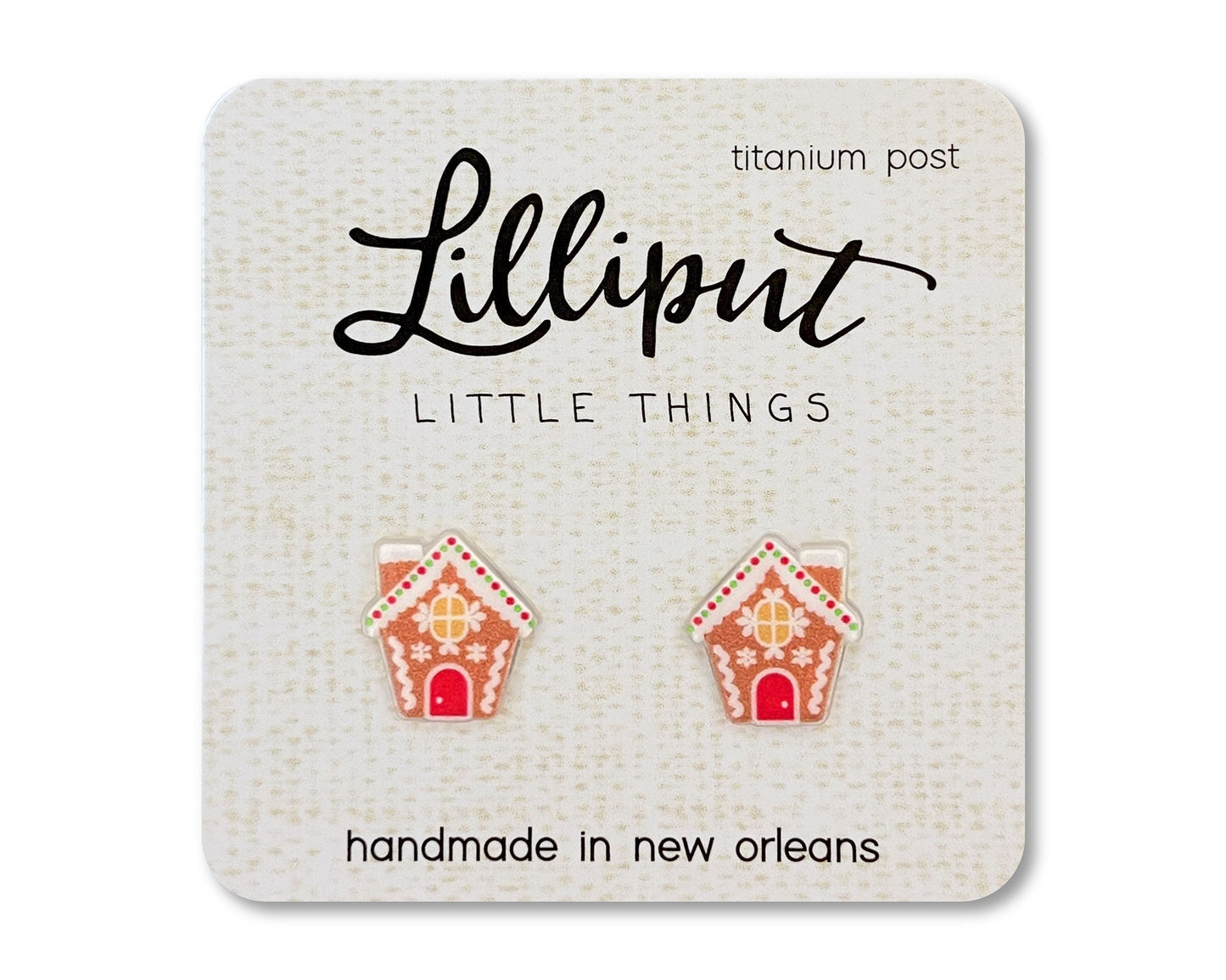 Gingerbread House Earrings // Christmas Earrings // Cute Earrings // Holiday Earrings