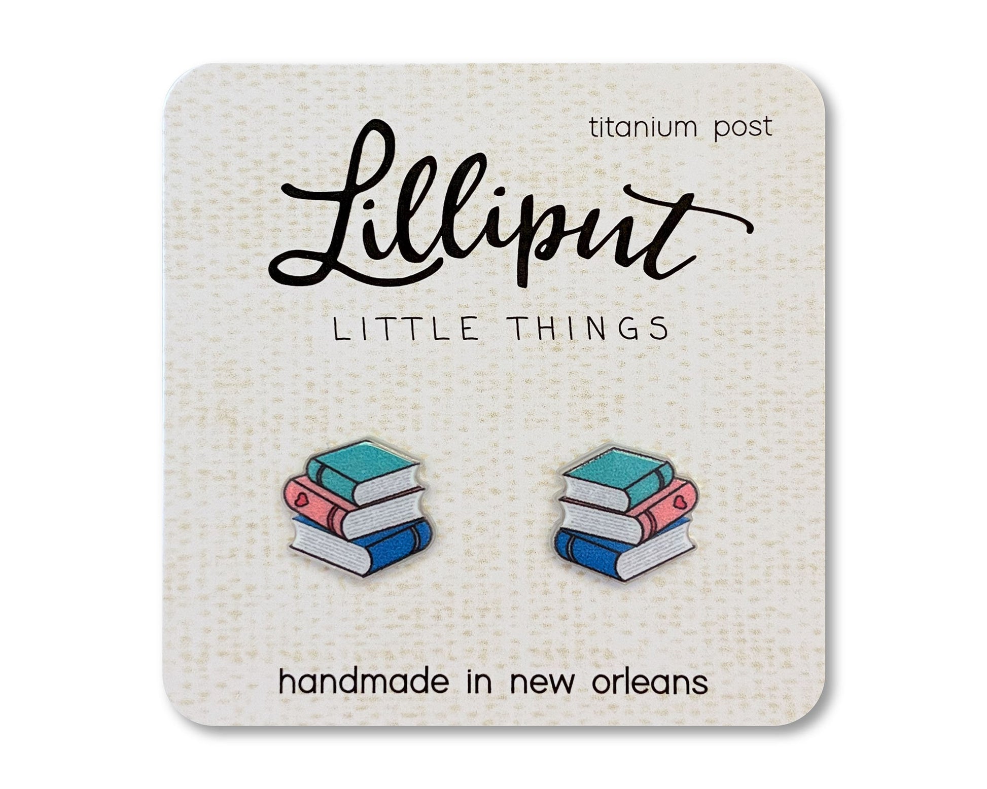 Book Stack Earrings // Book Earrings // Book Lover Gift // Book Club Gift // Book Jewelry // Librarian Gift