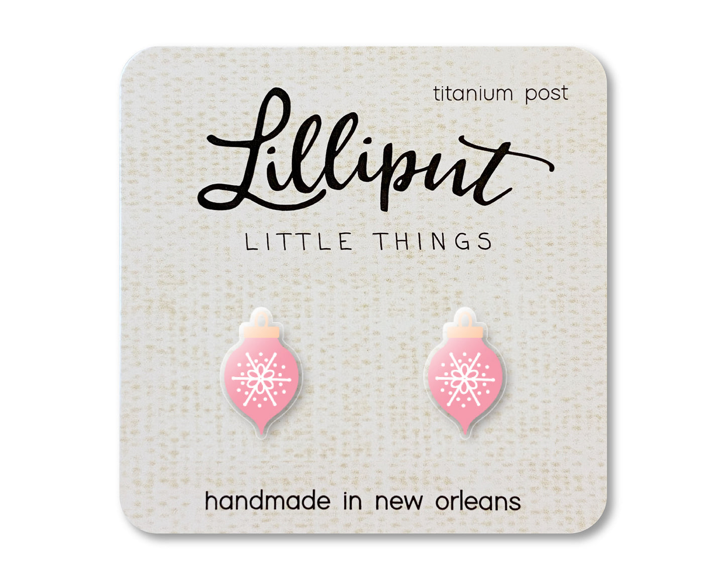 LIMITED - Pink Christmas Ornament Earrings