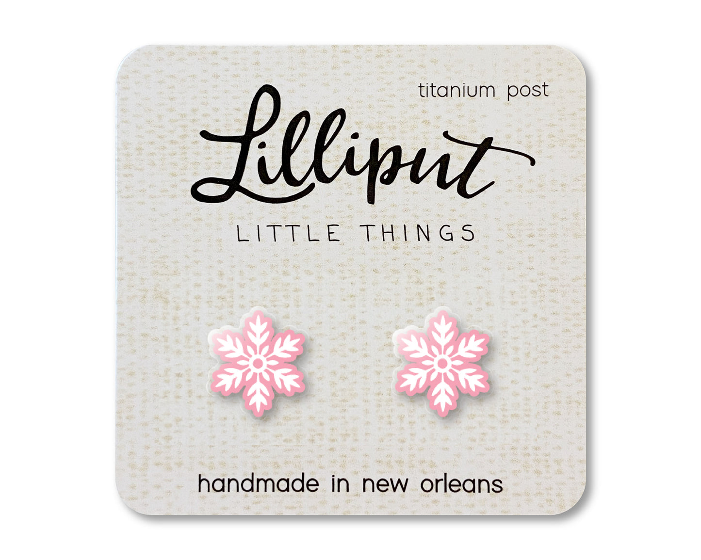 LIMITED - Pink Snowflake Earrings