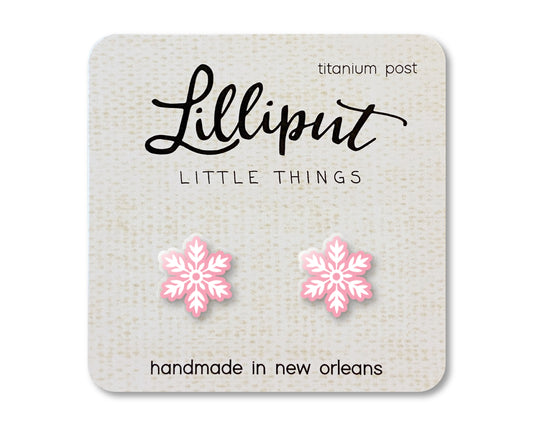 LIMITED - Pink Snowflake Earrings