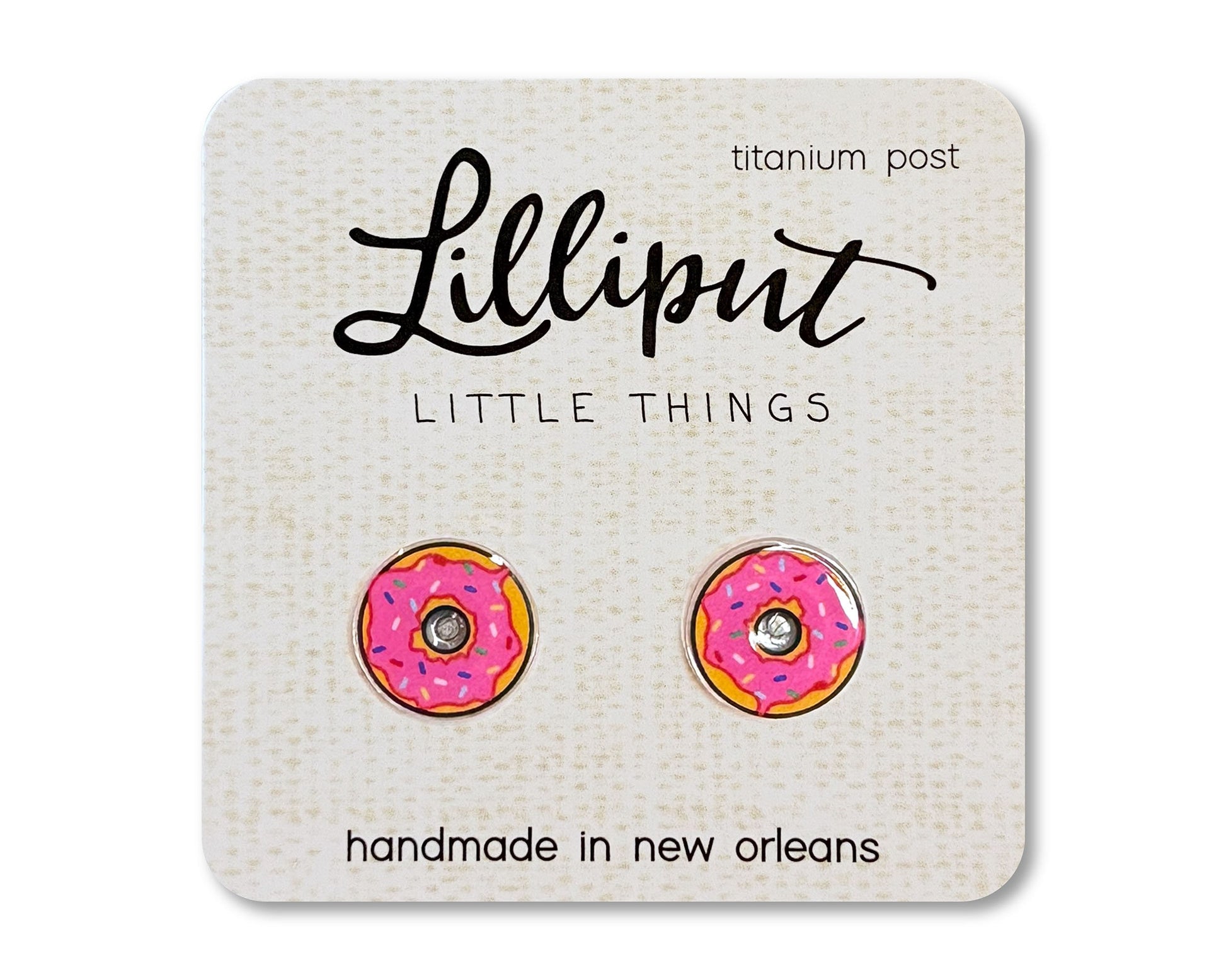 Pink Sprinkle Donut Earrings // Doughnut Earrings // Pink Donut // Quirky Earrings // Weird Earrings // Food Earrings // Foodie Gift // Fun