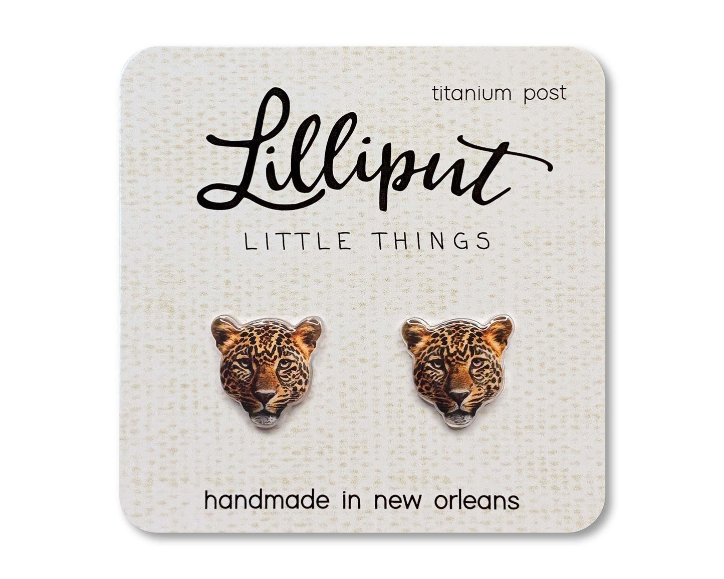 Jaguar Earrings, Titanium Post Earrings, Leopard Earrings, Jungle Cat