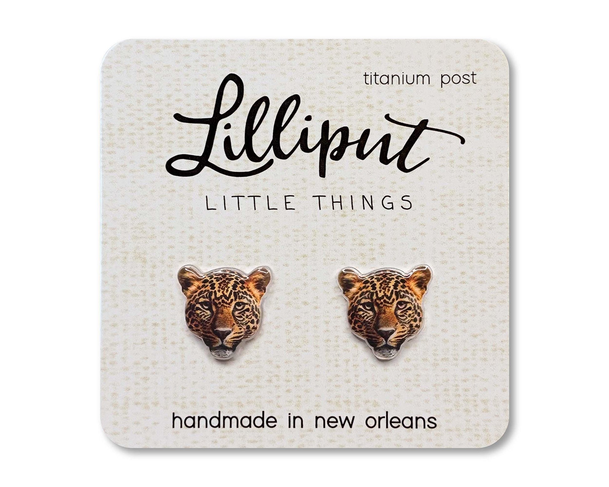 Jaguar Earrings, Titanium Post Earrings, Leopard Earrings, Jungle Cat