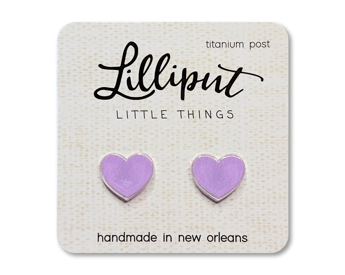 Acrylic Heart Earrings // Red / Pink / Purple // Titanium Earrings, Hypoallergenic, Nickel Free, Waterproof