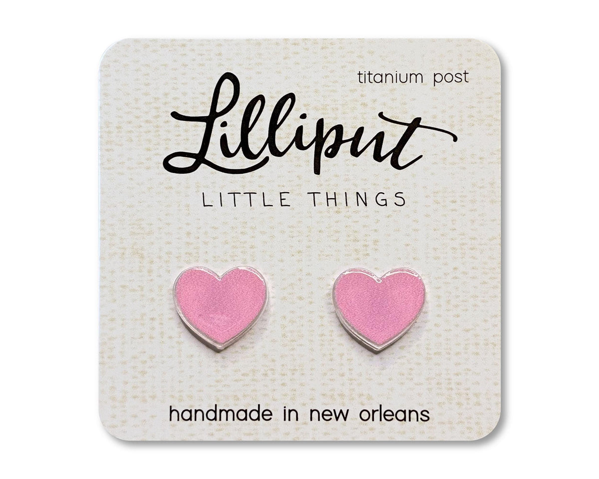 Acrylic Heart Earrings // Red / Pink / Purple // Titanium Earrings, Hypoallergenic, Nickel Free, Waterproof
