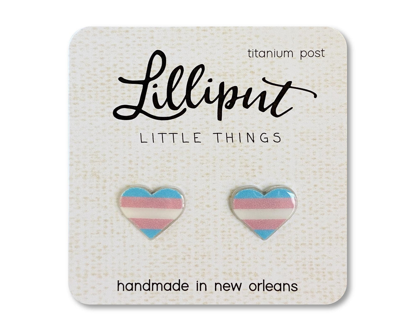 Trans Pride Heart Earrings