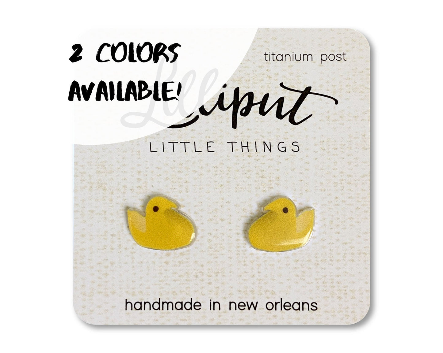 Marshmallow Chick Earrings // Cute Easter Earrings // Yellow Chick Earrings // Cute Easter Studs // Easter Basket Gift //