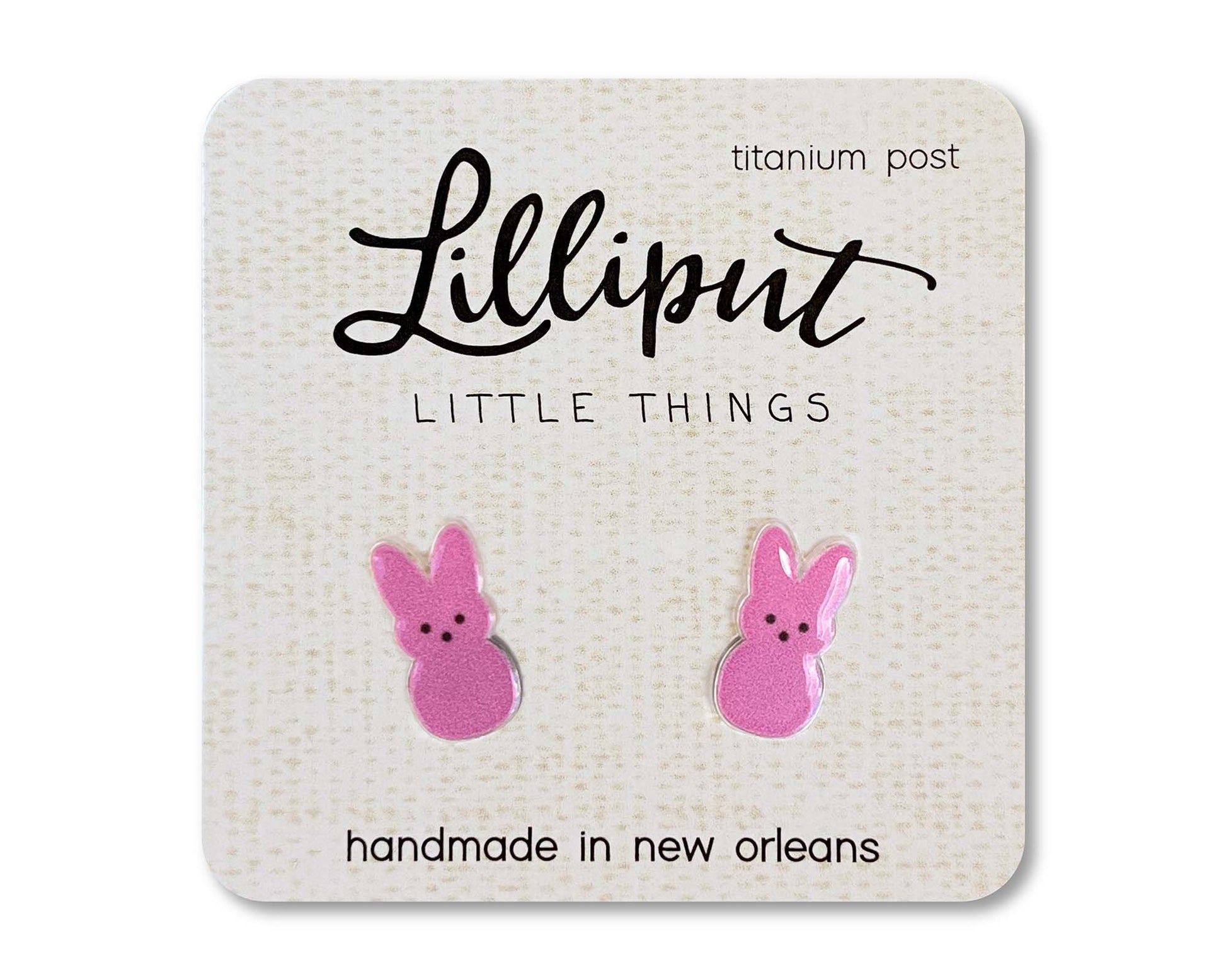 Marshmallow Bunny Earrings // Easter Earrings // Easter Bunny Studs // Kids Easter Earrings // Easter Gift