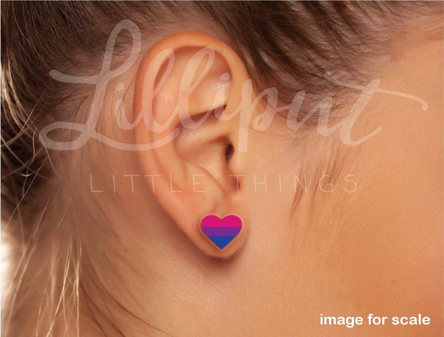 Bi Pride Heart Earrings