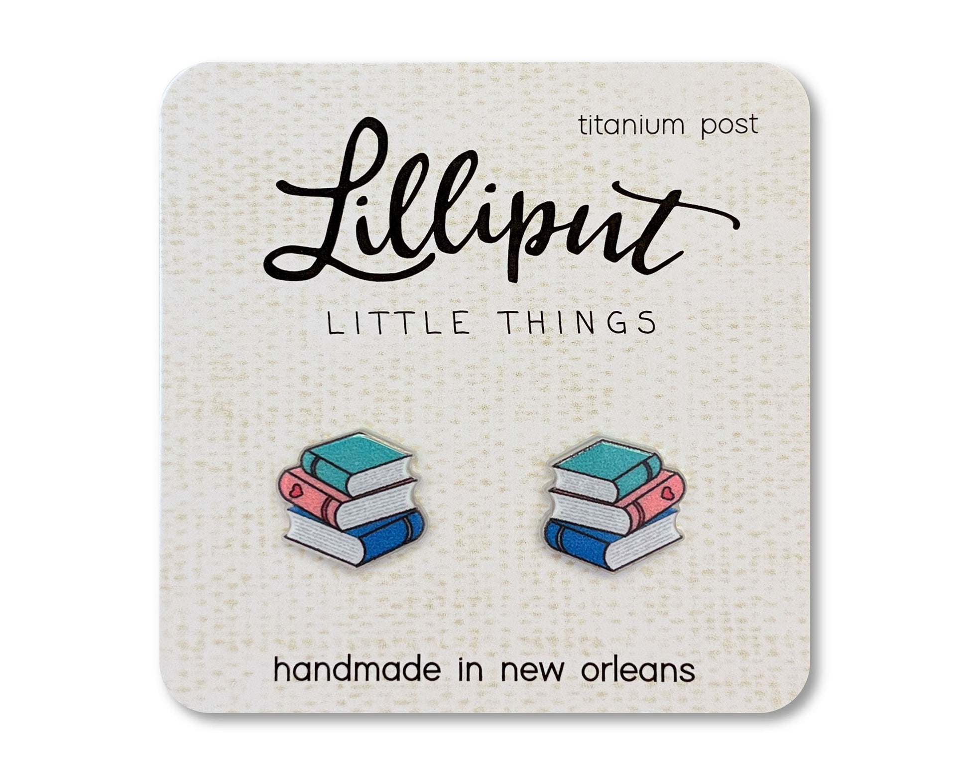 Book Stack Earrings // Book Earrings // Book Lover Gift // Book Club Gift // Book Jewelry // Librarian Gift